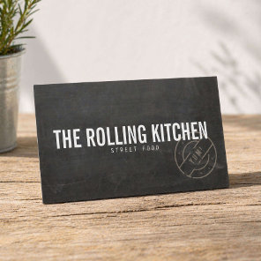 Rustic Food Truck Chalkboard Business Card
