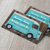 Rustic Food Truck Street Festival Van Catering  Business Card