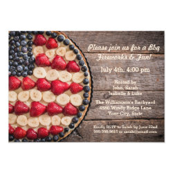 Rustic Foodie July 4th American USA Flag Fruit Pie Card