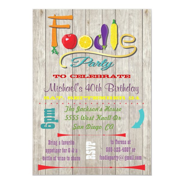 Foodie Invitations Zazzle
