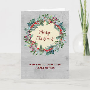 Rustic For Group Christmas Holiday Card