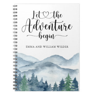 Rustic Forest Adventure Mountains Newlyweds  Notebook