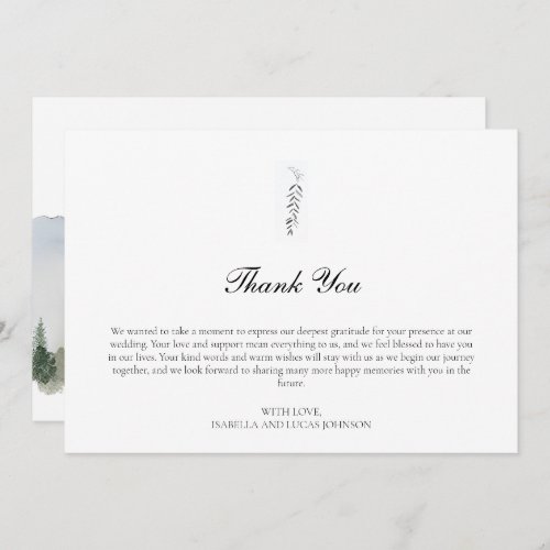 Rustic Forest and Mountain Flat Thank You Card