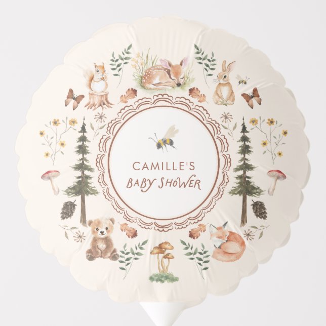 Rustic Forest Animals Baby Shower Balloon (Front)