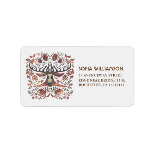 Rustic Forest Animals & Deer Wedding Label