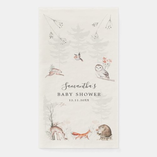 Rustic Forest Animals Elegant Baby Shower Paper Guest Towels