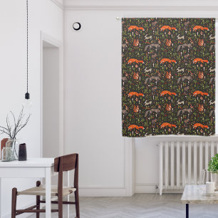 Rustic Forest Animals Fox Rabbit Squirrel Sun Blackout Curtains