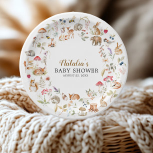 Rustic Forest Animals Woodland Baby Shower Paper Plates