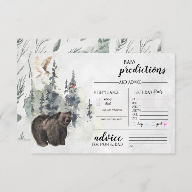 Rustic Forest | Baby Shower Guessing Game Invitation (Front/Back)