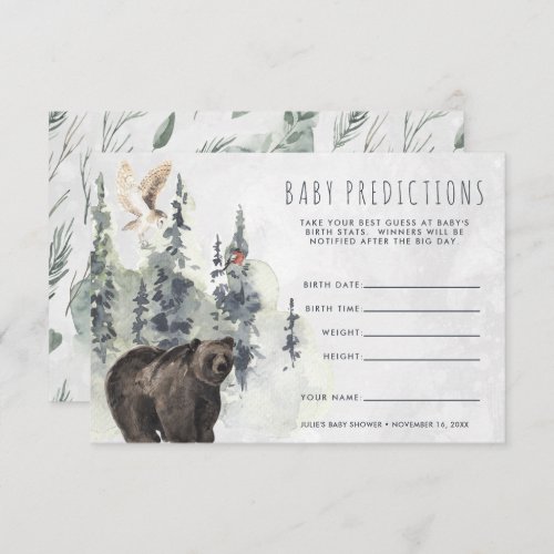 Rustic Forest  Baby Shower Guessing Game Invitation