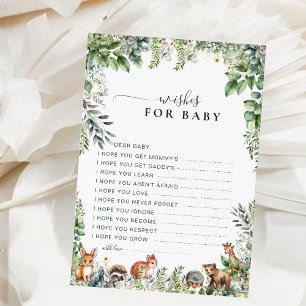 Rustic Forest Baby Shower Wishes for Baby Card