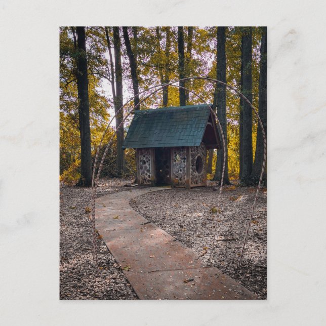 Rustic Forest Cabin with Stone Path Postcard (Front)