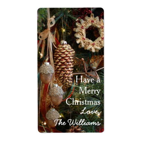 Rustic Forest Christmas Holiday Ornaments Label