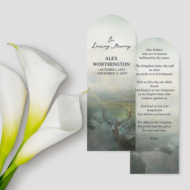 Rustic Forest Deer In Loving Memory Prayer Poem Bookmarks (Creator Uploaded)