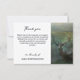 Rustic Forest Deer Sympathy Thank You Card