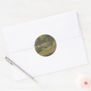 Rustic Forest Elegant Wedding Classic Round Sticker