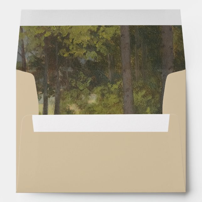 Rustic Forest Elegant Wedding Envelope (Back (Bottom))
