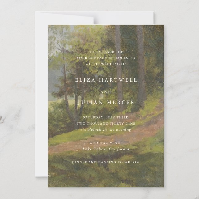 Rustic Forest Elegant Wedding Magnetic Invitation (Front)