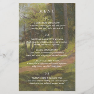 Rustic Forest Elegant Wedding Menu Flyer