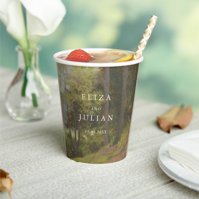 Rustic Forest Elegant Wedding Paper Cups (Insitu)