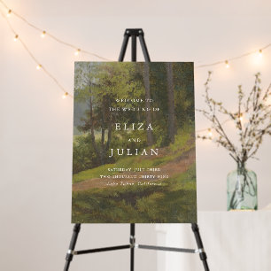 Rustic Forest Elegant Wedding Welcome Sign