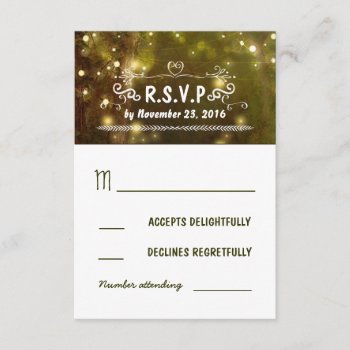 Rustic Forest Enchanted Wedding Rsvp Cards by jinaiji at Zazzle