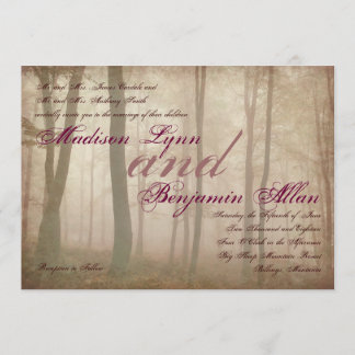 Rustic Forest Fall Autumn Country Wedding Invites