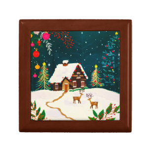 Rustic Forest Foliage Autumn Winter Berries  Gift Box