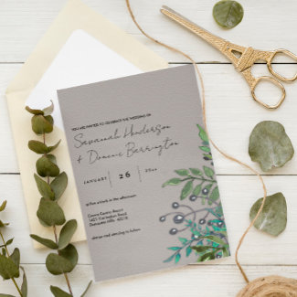Rustic Forest Greens on Slate Gray Wedding