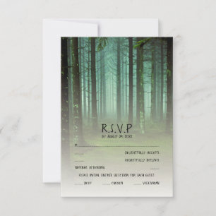 Rustic Forest Magical Woods Fall Country RSVP Card