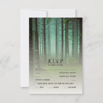 Rustic Forest Magical Woods Fall Country Rsvp Card by superdazzle at Zazzle
