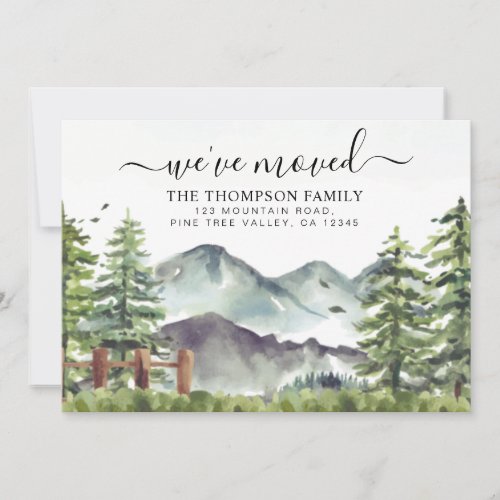 Rustic Forest Mountain Weve Moved New Home Moving Announcement