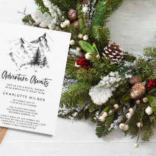Rustic Forest Mountain Wilderness Bridal Shower Invitation