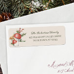 Rustic Forest Mushrooms Christmas Return Address Label<br><div class="desc">Use these whimsical rustic forest Christmas return address labels on your holiday mail this season, featuring 3 watercolor mushrooms decorated with sprigs of pine and holly. Please check out the collection for many matching products, or contact me through Zazzle Chat if you need even more products, other colorways, or design...</div>