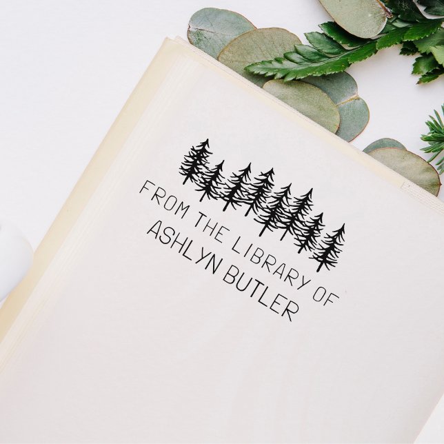 Rustic Forest Personal Library Book Stamp (Creator Uploaded)