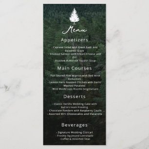 Rustic Forest Photo Fir Tree Silhouette Wedding Menu