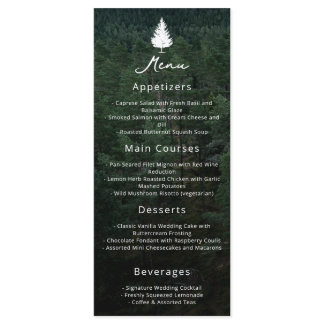 Rustic Forest Photo Fir Tree Silhouette Wedding Menu