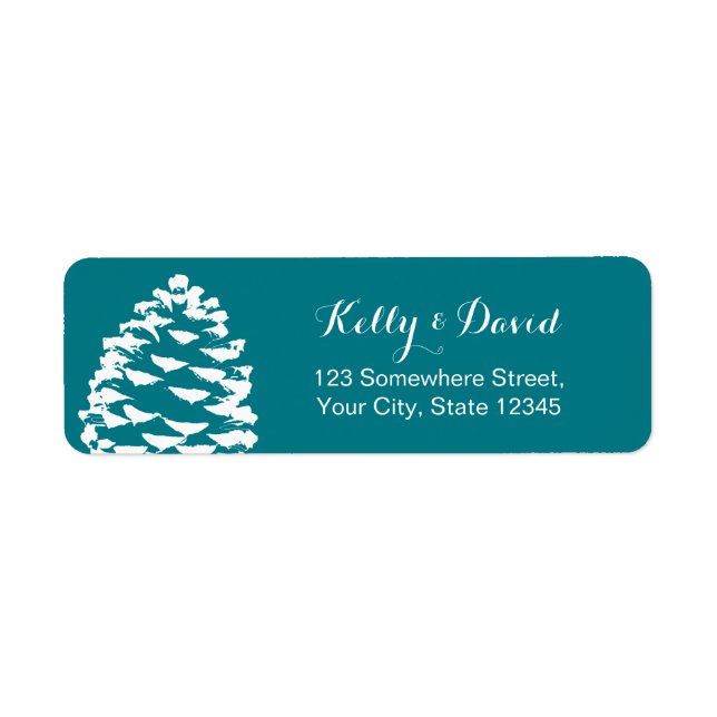 Rustic Forest Pine Cones Wedding Label (Front)