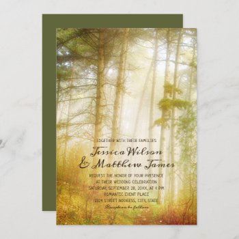 Rustic Forest Pine Trees Romantic Country Wedding Invitation by superdazzle at Zazzle