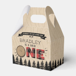 Rustic Forest Plaid Lumberjack Boys 1st Birthday Favor Boxes