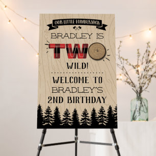 Rustic Forest Plaid Lumberjack Boys 2nd Birthday Foam Board