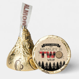 Rustic Forest Plaid Lumberjack Boys 2nd Birthday Hershey®'s Kisses®