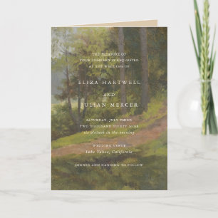 Rustic Forest QR Code Elegant Wedding Invitation