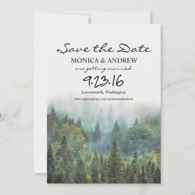 Rustic Forest Save the Date Invitation (Front)