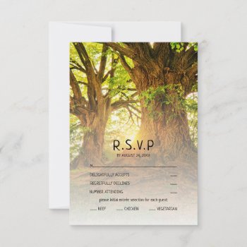 Rustic Forest Summer Tree Greenery Country Rsvp Card by superdazzle at Zazzle