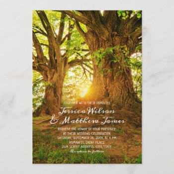 Rustic Forest Summer Tree Greenery Country Wedding Invitation by superdazzle at Zazzle
