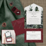 Rustic Forest Tartan Plaid Red Black Green White All In One Invitation