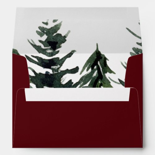 Rustic Forest Tartan Plaid Red Black Green White Envelope