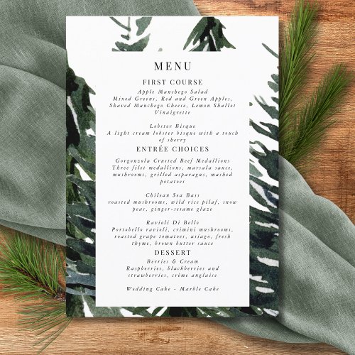 Rustic Forest Tartan Plaid Red Black Green White Menu