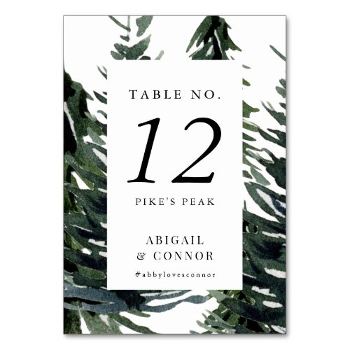 Rustic Forest Tartan Plaid Red Black Green White Table Number
